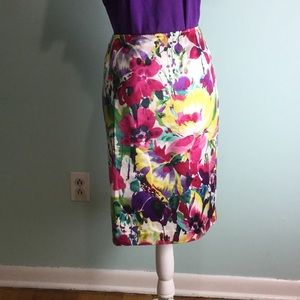 Jones New York- Red & Green Floral Skirt